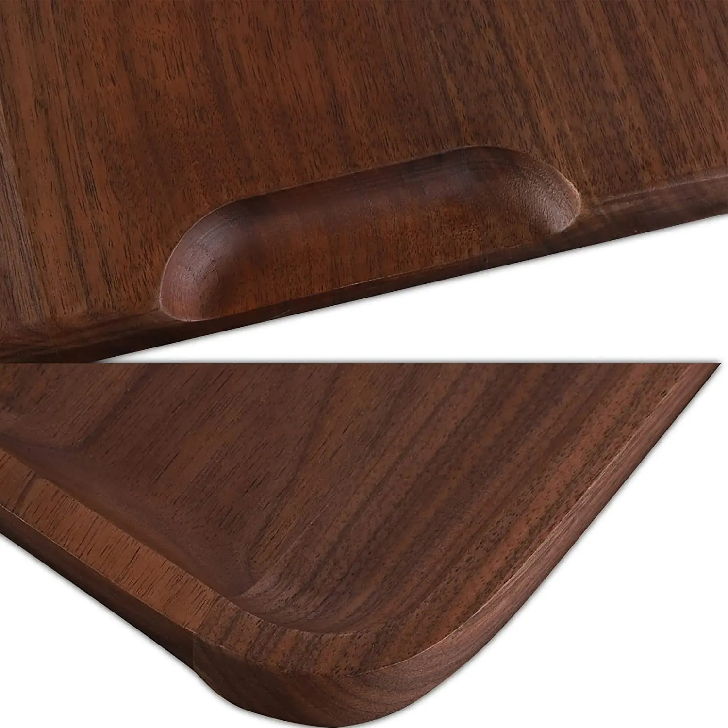 Walnut Natural Wood Rectangle Serving Tray, Small Wooden for Food BBQ Party Buffet Dessert Appetizer Fruits Cookie Platter