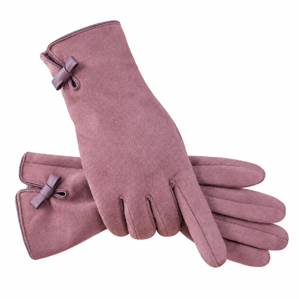 New Suede-Like Winter Gloves Warm Wind Resistant Riding Gloves Touchscreen Windproof Full Finger Gloves Cycling