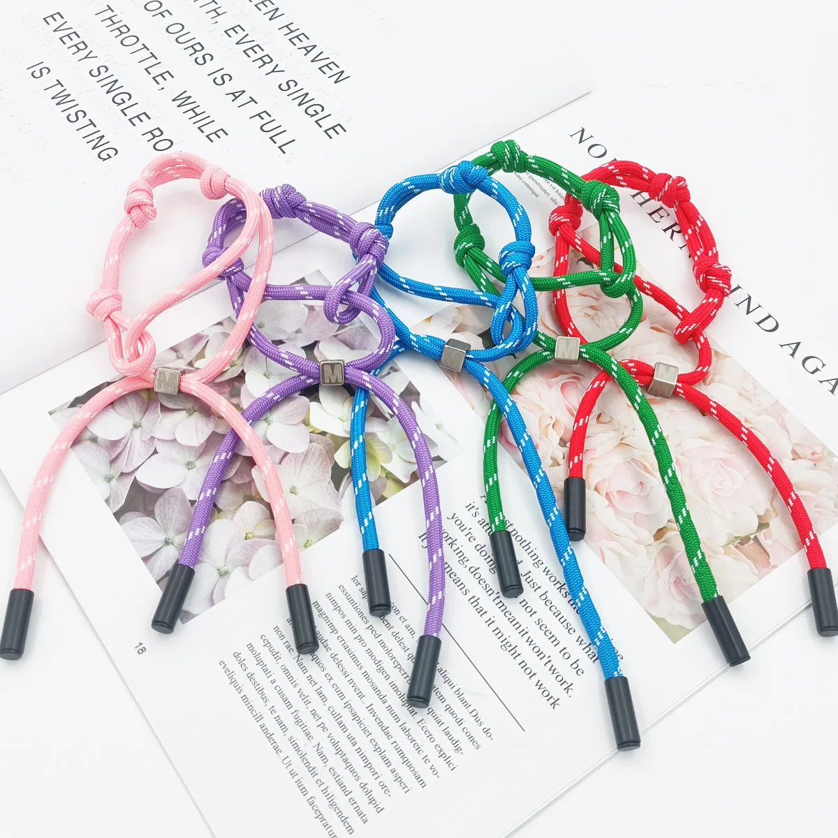 Fashionable Colored Rope Woven Rope Couple Bracelet Ankle Chain Pendant