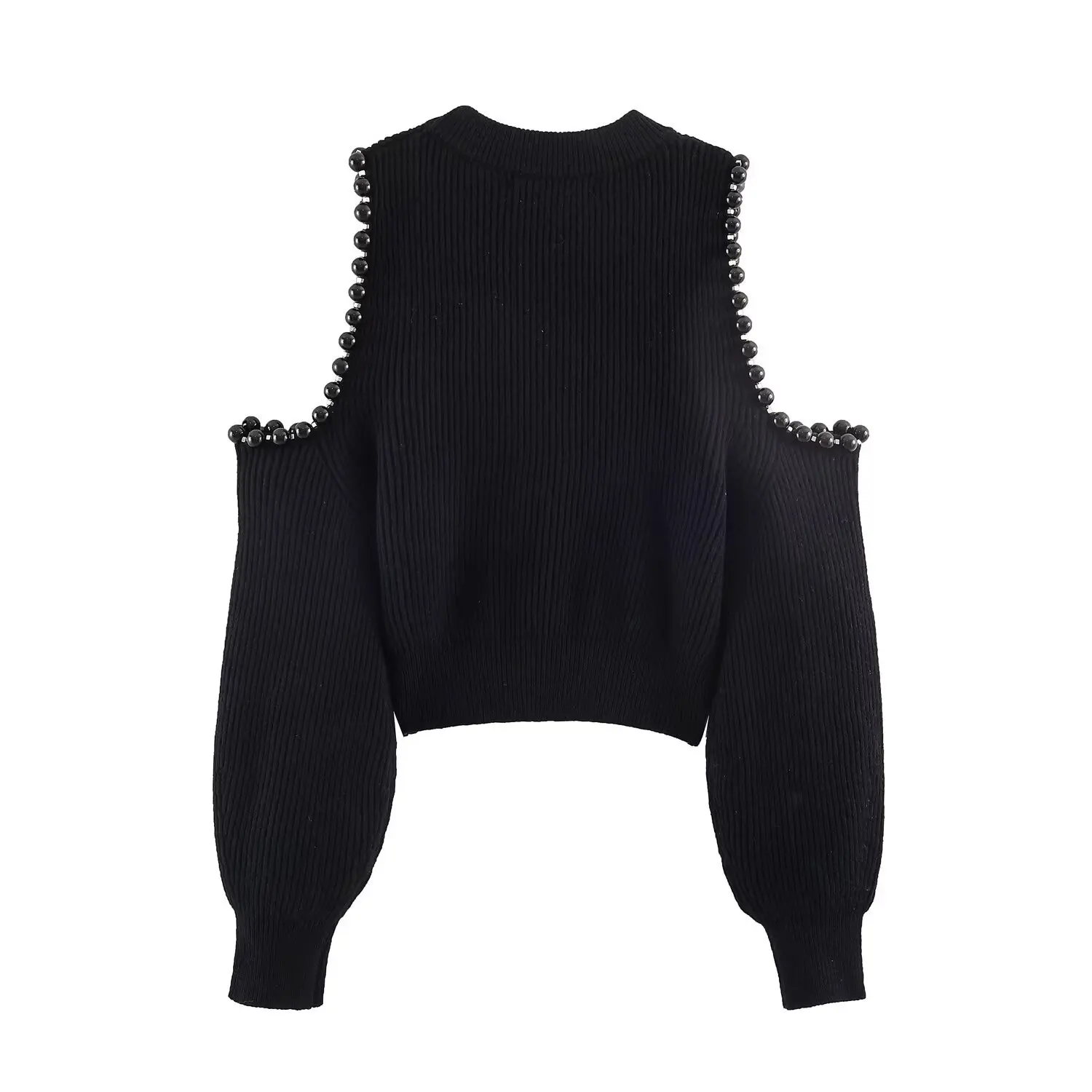 Fashionable casual hollow-out ball-decorated knit sweater BZY1