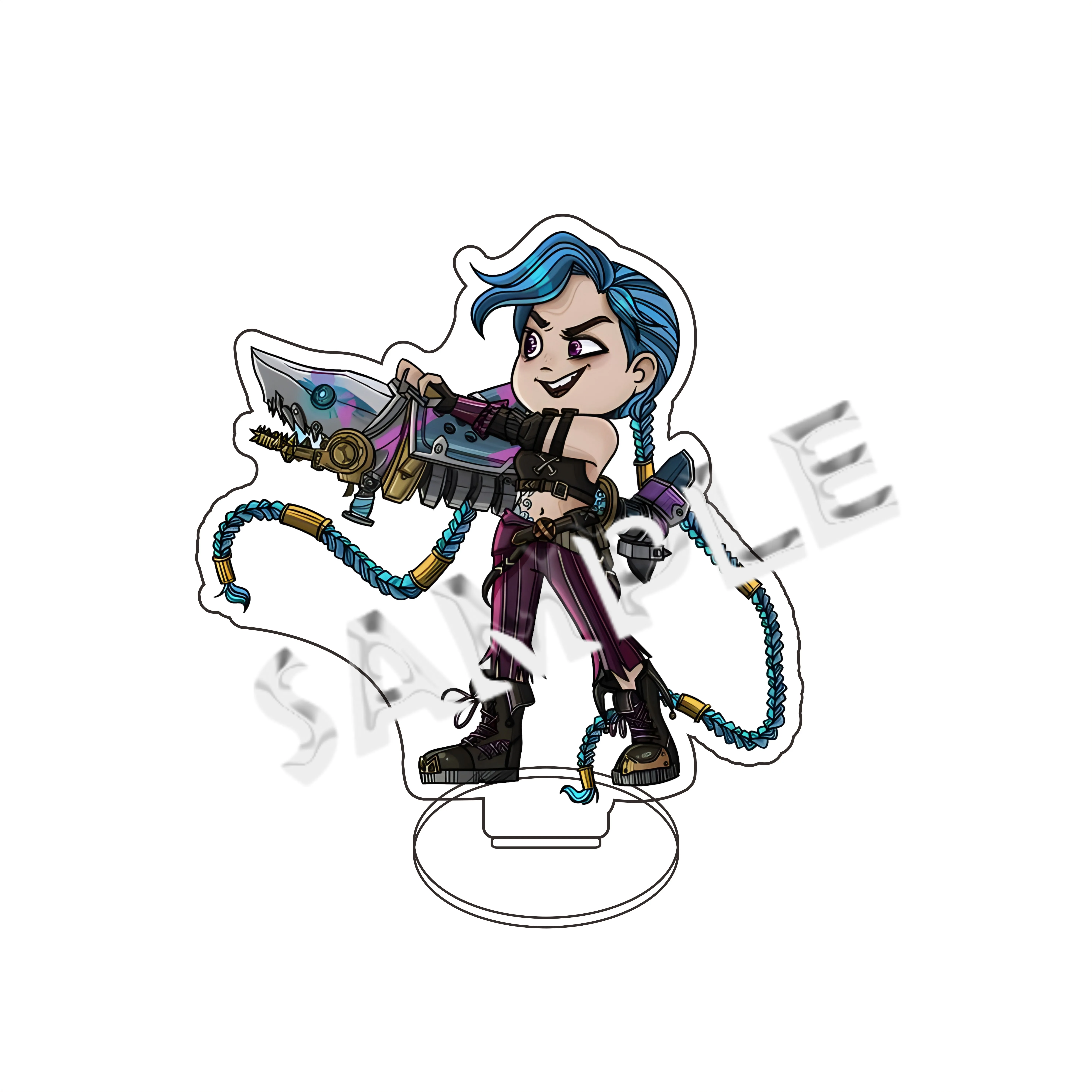 غامض S2 جامعة أساطير Jinx الشكل الاكريليك حامل نموذج السادس تمثال ekko Figma Standee شاشة لسطح المكتب الديكور الدائمة