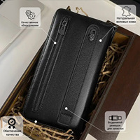 Genuine premium wallet men's leather long wallet retro clutch bag Multi-functional premium head layer cowhide clutch bag men