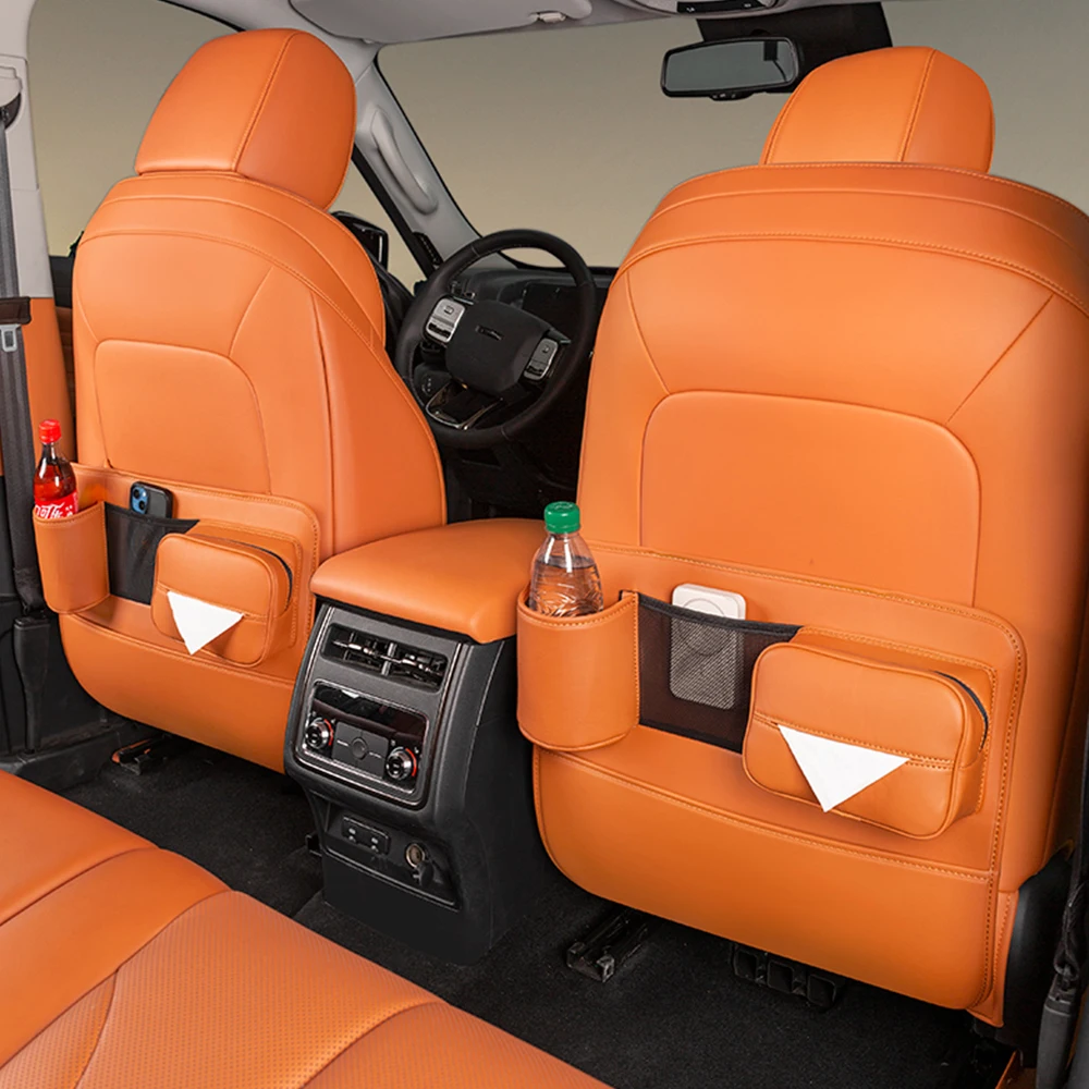 

For 2024 GWM HAVAL H9 Car Rear Seat Anti Kick Storage Box Storage Protective Pad Interior Modification Leather Accessories