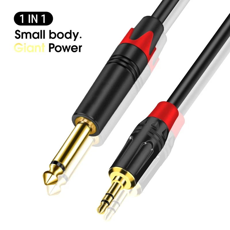 HiFi AUX Cable 6.5mm to 3.5mm Audio Single Track Speaker Cable OD 6MM for PC Guitar DVD Mixer Phone Computer Amplifier Cable