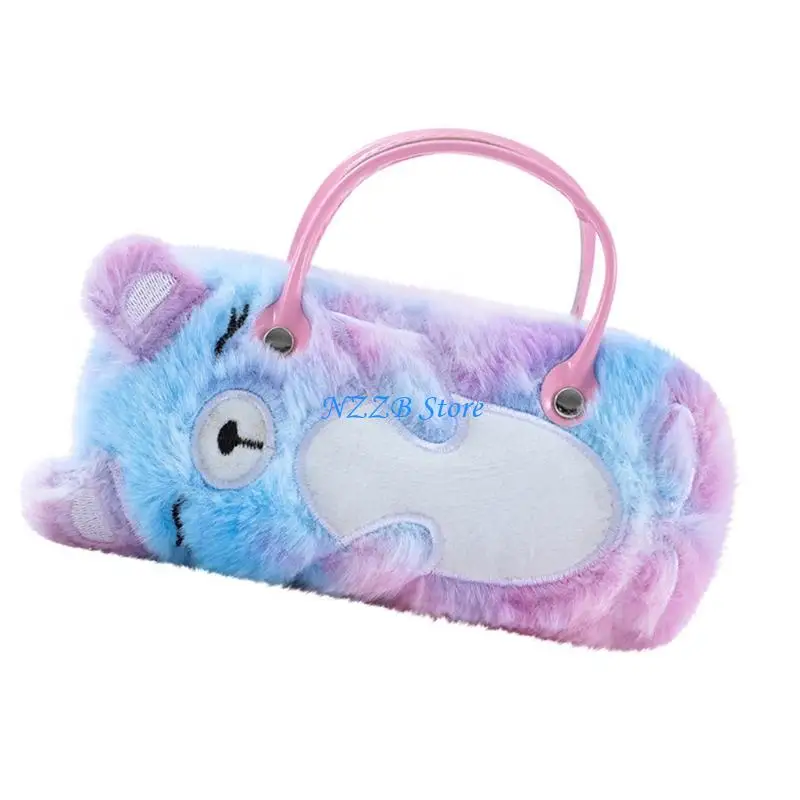 T21F Bear Plush Eyeglass Holder نظارات شمسية مربع حقيبة نظارات واقية من أجل الاستخدام اليومي السفر