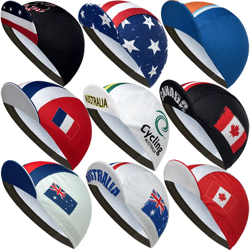 Classic cycling cap, multi-colored, flag, polyester sweat absorbent, neutral, popular