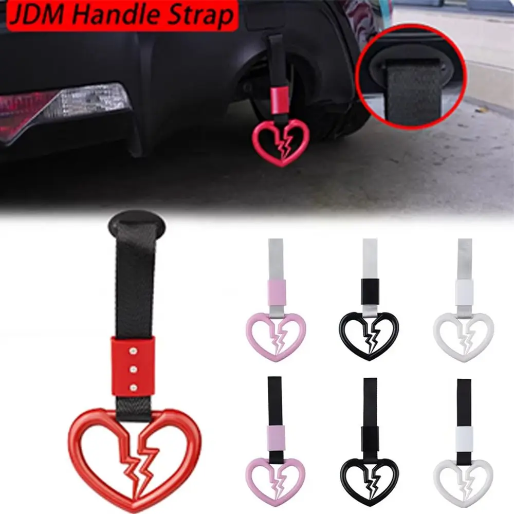 Fashion Plastic Tow Ring Anti-Static Broken Heart Shaped Strap Decorative Rear Bumper Warning Ring Car Accessories