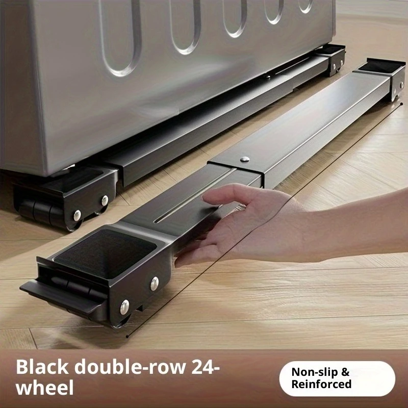 2pcs Adjustable Heavy Duty Mobile Roller Stand Washing Machine Fridge Dryer Dishwasher Multifunctional Furniture Support Rack
