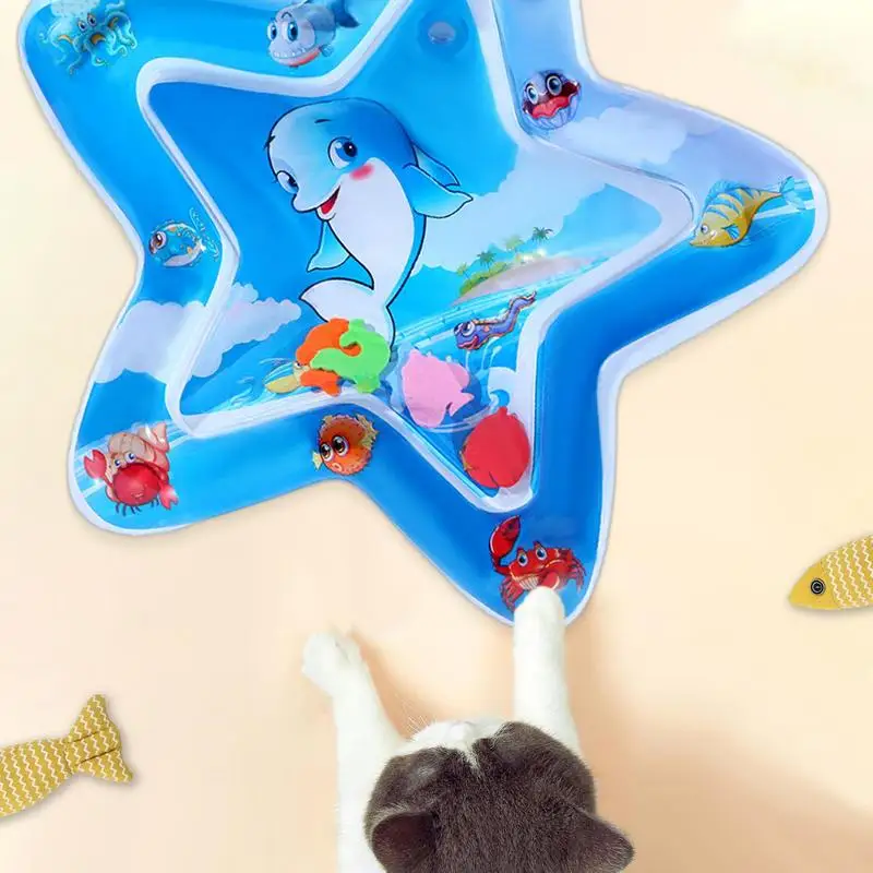 Water Sensory Mat Foldable Cat Water Play Mat Thickened Inflatable Crawling Pad Pet Supply For Hot Weather Sleeping All Age