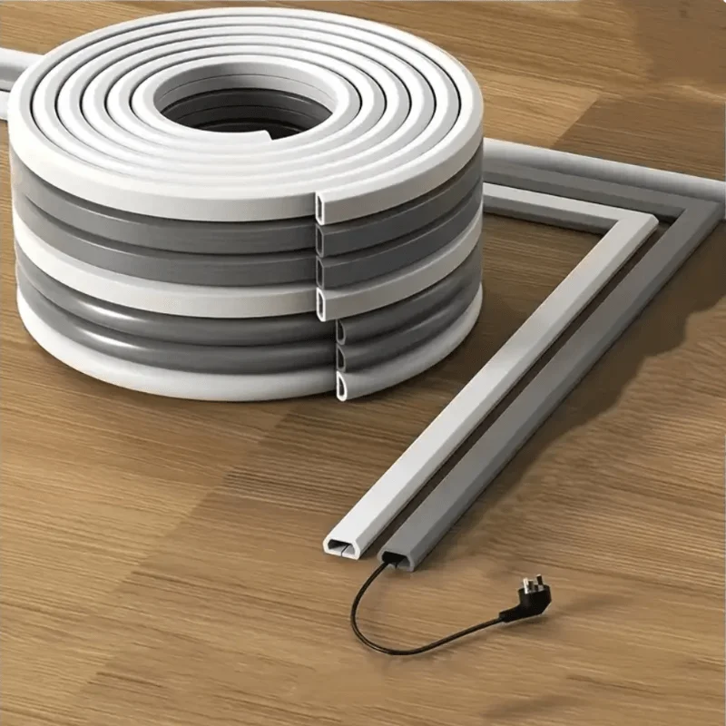 Self-Adhesive PVC Cable Protector Roll Gray Flexible Design for Wire Safety Prevents Pets from Biting Ideal for Home Use