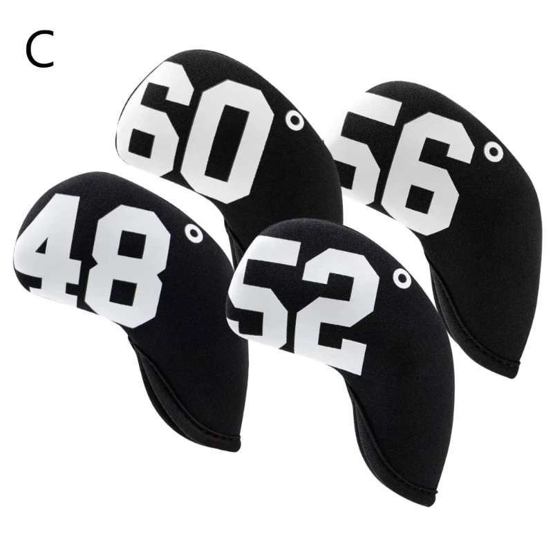 4Pcs Golf Iron Headcover Thick Watertight Neoprene Golf Iron Head Cover Golf Club Headcovers with Number Fit Most Brand