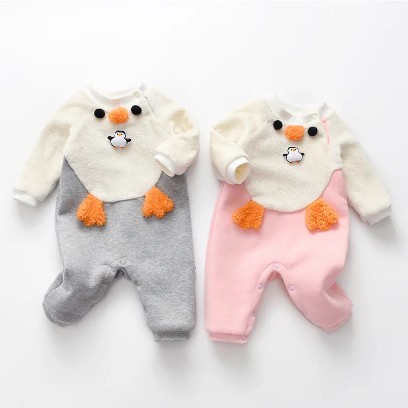 جديد الشتاء طفل الفتيات السروال القصير البطريق زين زائد الصوف الاطفال طفل الفتيان حللا المرقعة الوليد الفتيان داخلية أبلى