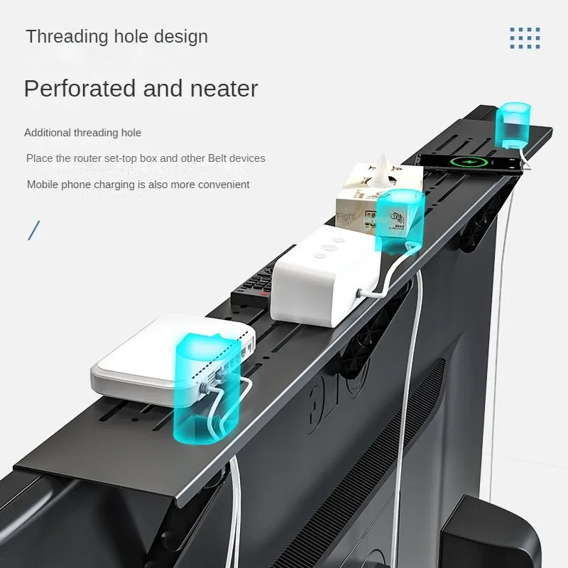 Adjustable Screen Top Shelf Organizer for TV Computer Monitor Flat Screen \'TV Mount Top Shelf Used to Place Soundbar Cable Box