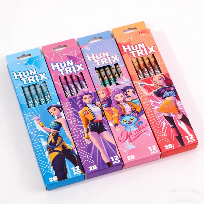 أقلام رصاص Kpop Demon Hunters liede مكونة من 12 قطعة من أقلام الرصاص الكرتونية عالية الطراز للأطفال 2B غير سامة #3