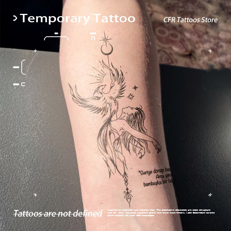 

Богемный Феникс Нирвана, травяной сок, татуировки, наклейки, временные татуировки, поддельные татуировки, фестиваль, гаджет, художественный подарок, очаровательное татуировки, панк