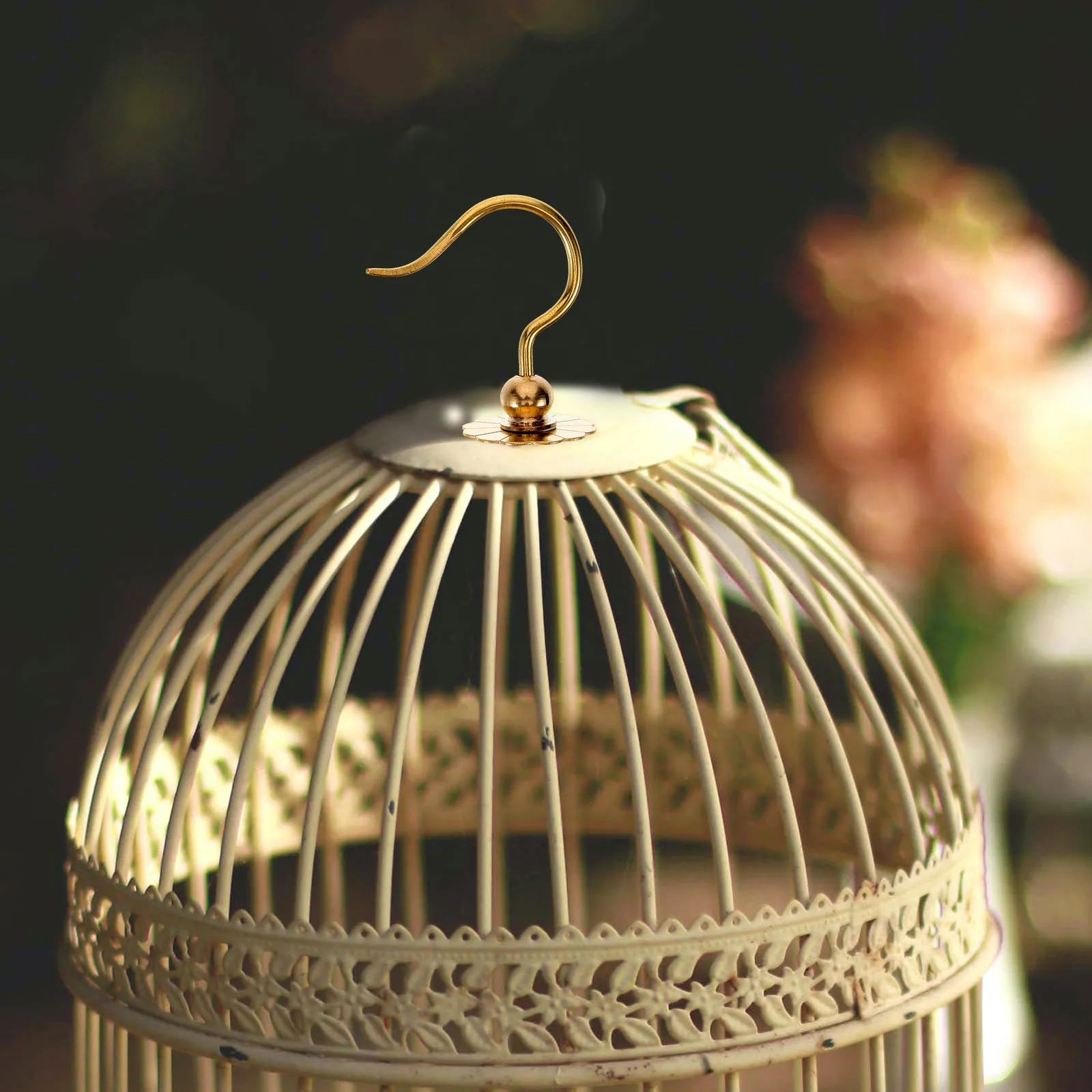 

2Pcs Brass for Bird Accessories Small Metal Hanging Hanger For Bird Cage Hanging Hanger Pet Supplies Cricket Cage Hooks Hook