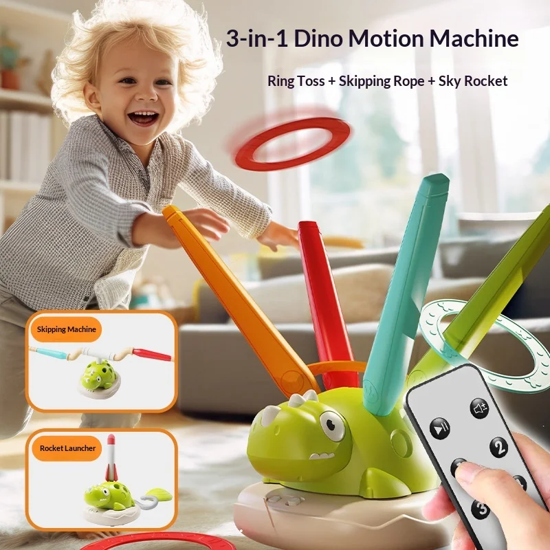 Three in One Dinosaur Sports Machine Outdoor Multiplayer Interactive Fun Sensory Physical Fitness Training Toy