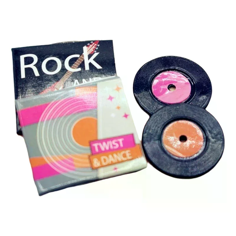 1 Set Dollhouse Miniature Mini CD Disc Record Set Model For Doll House Bedroom Living Room Decor Kids Pretend Play Toys Gift