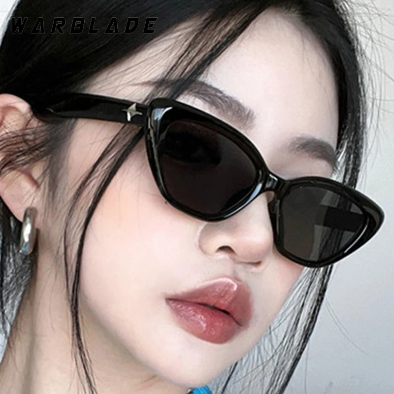 

Y2K Fashion Luxury Star Decorate Cat Eye Women's Sunglasses Designer Brand Men Sunglass Summer Travel Party Punk Eyewear UV400