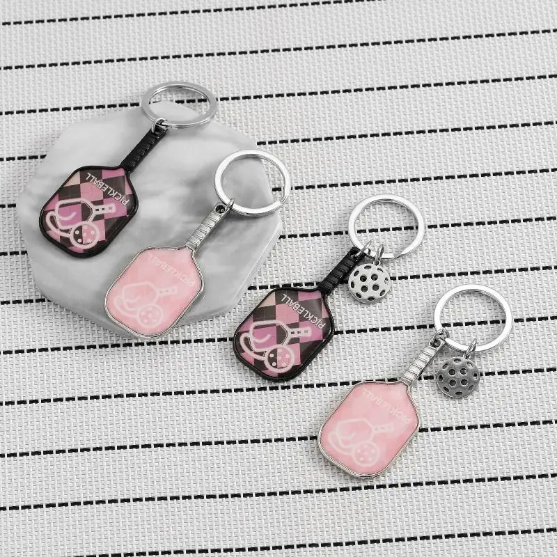 New 3D Metal Sporty Pickleball Keychain For Women Key Ring Pickleball Racket Keychain Key Holder Keychain Bag Pendant
