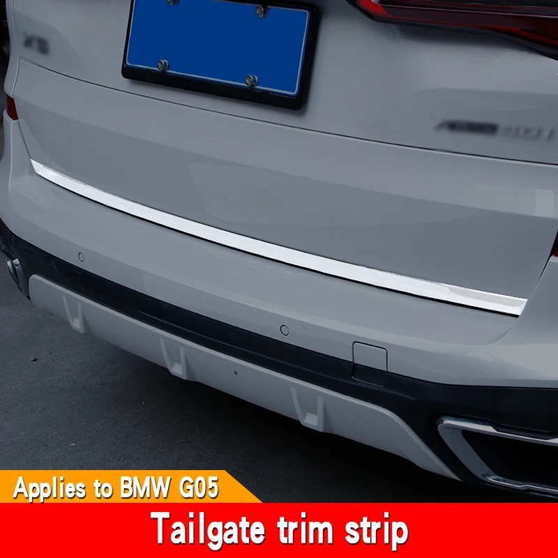 Stainless steel decorative sticker for rear tailgate of automobile is suitable for BMW X5G05 modified trunk lid bright strip