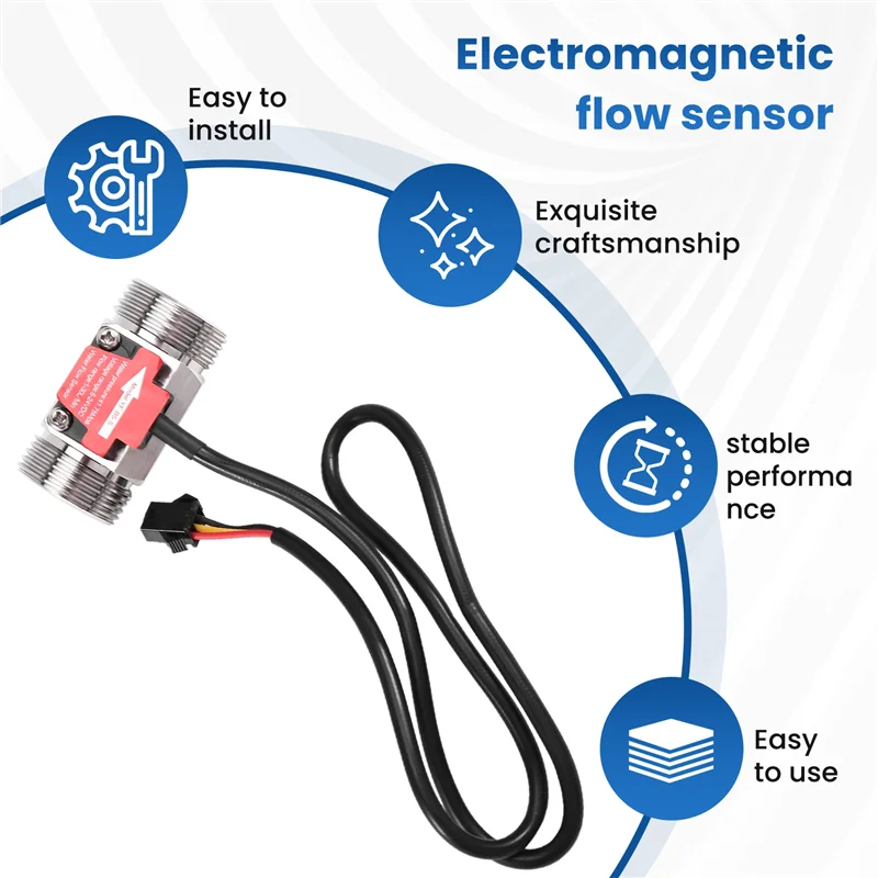 THIVN-YF-B5-S 50Mm Hall Effect Flow Meter Water Flow Sensor Liquid Flow Meter Industrial Fluid Flow Rate Sensor For Plumbing