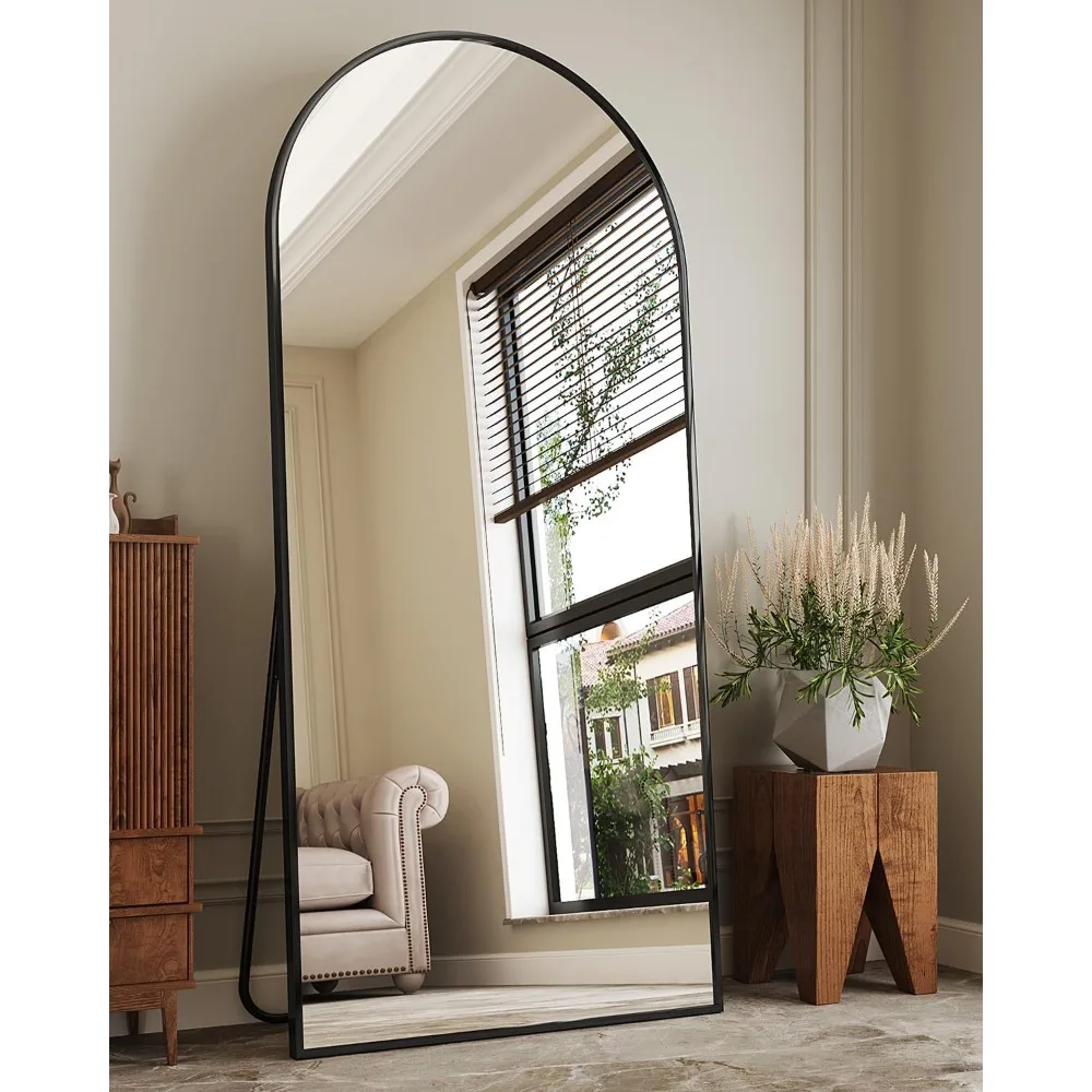 Full Length Mirror, 71"x28" Floor Mirror, Floor Standing Mirror Freestanding Arch Full Body Mirror with Stand for Bedroom