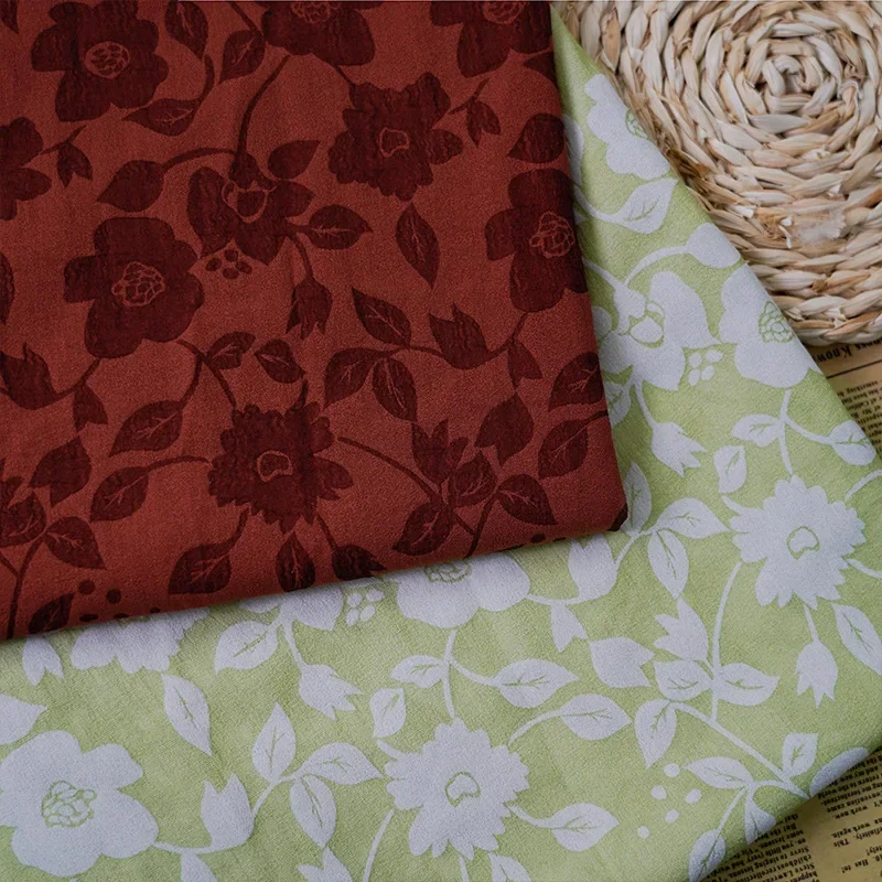 

1-метровая простая мягкая жаккардовая ткань с цветочным принтом, женская классическая рубашка, сумка, декоративная швейная ткань