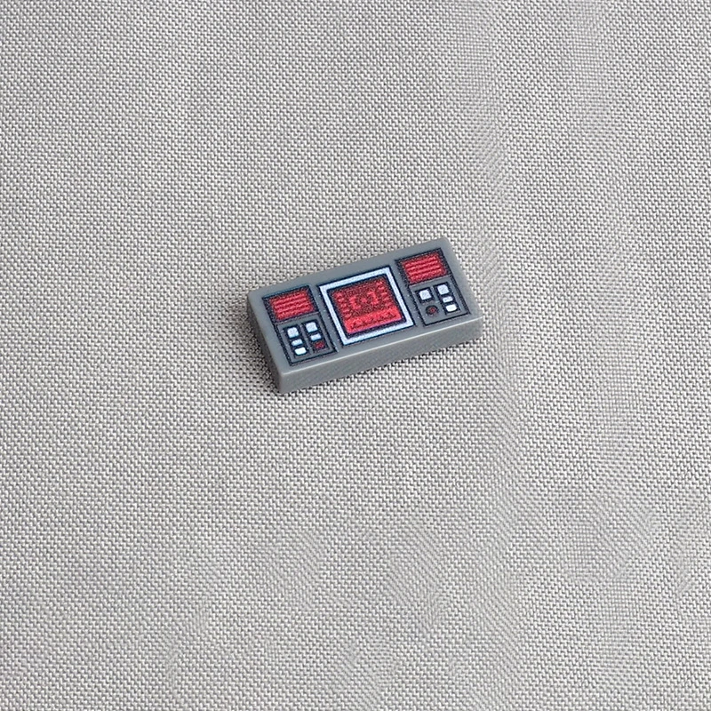 MOC 10 Uds. Parte de ladrillos impresos 3069 1X2 3069pb0777 patrón de pantalla objetivo máquina juego de bloques de construcción partículas DIY juguetes regalos para niños