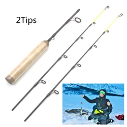 65cm Lightweight 37g 2Tips Ice Fishing Rod Winter Fishing Spinning Rod Fishing Tackle Carbon Fiber Carp Pikes Fish ROD FISH ROD