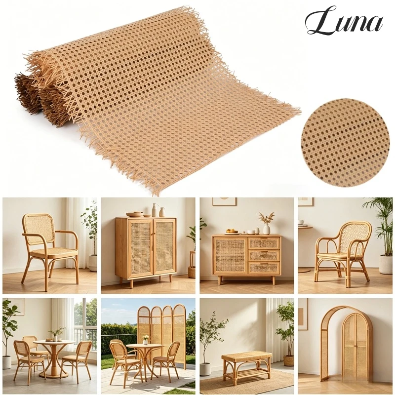 

Rattan Webbing Roll PE Furniture Repair Material for Chairs Cabinets Faux Cane Mesh-Open Weave 40cm Wide Home Decoration Project