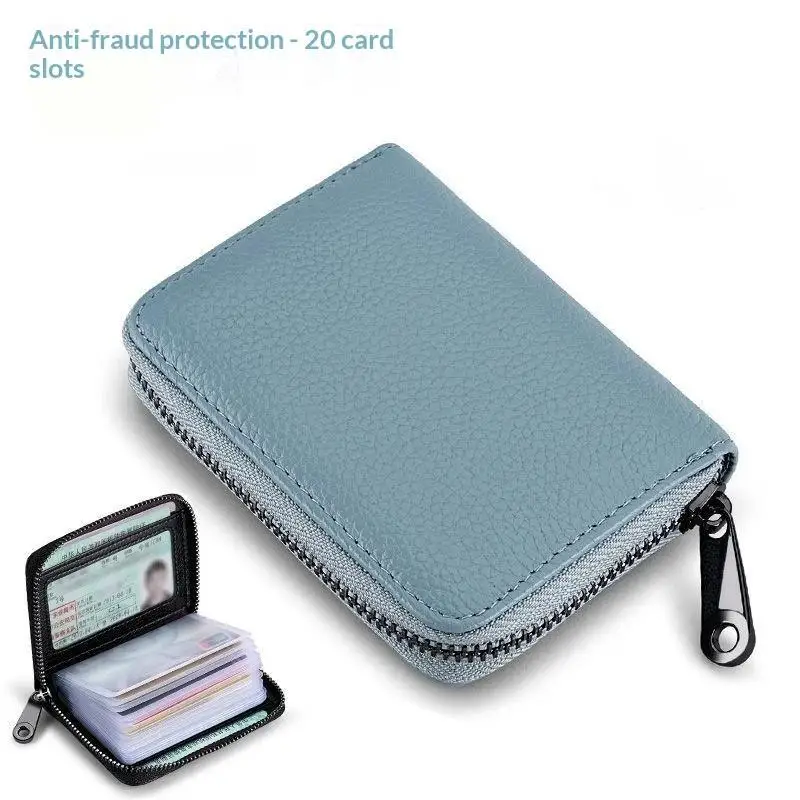 20 Kartenfächer PU-Geldbörse für Geschäfts-, Bank-, Kredit-, Bus- und Ausweiskarten, Münztasche, Anti-Entmagnetisierungs-Organizer – Detail 7