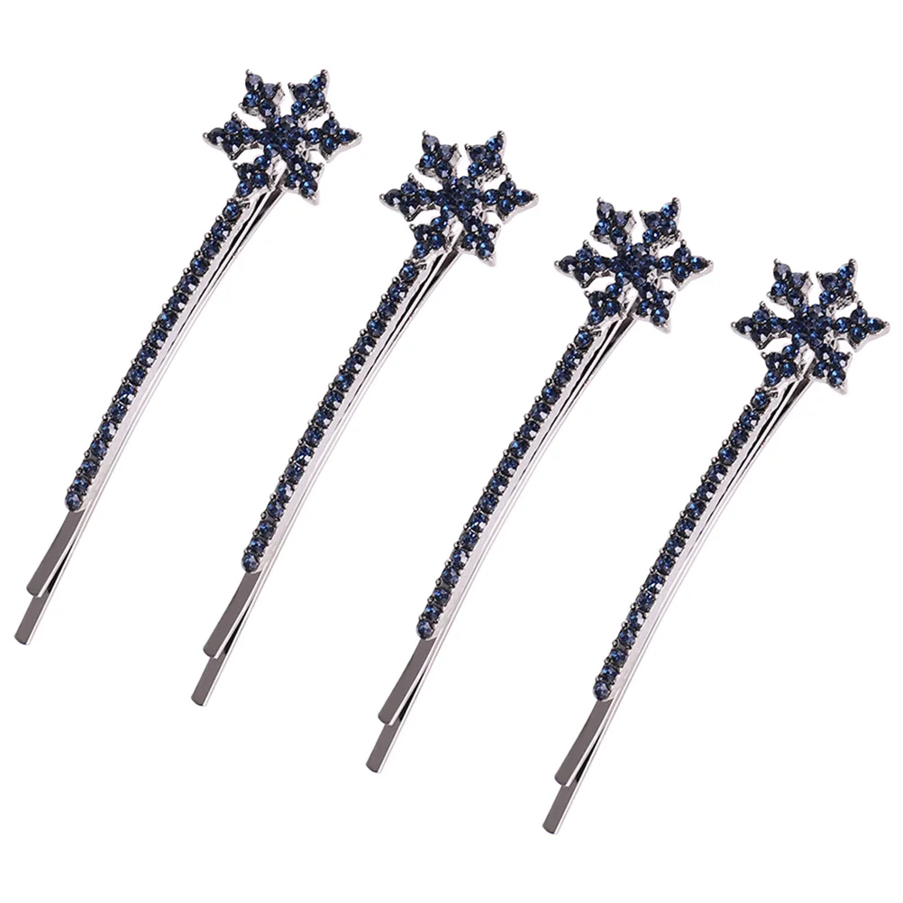 4 Pcs Pentagram Hair Toppers Holiday Barrettes Wedding Accessories Alloy Clips for Women Decorations