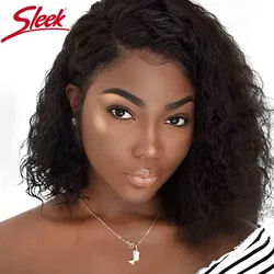 Pelucas de cabello humano rizado corto para mujer, pelucas frontales de encaje negro Natural 13X6X1 con ondas de agua, pelucas de cabello brasileño Remy con encaje lateral izquierdo