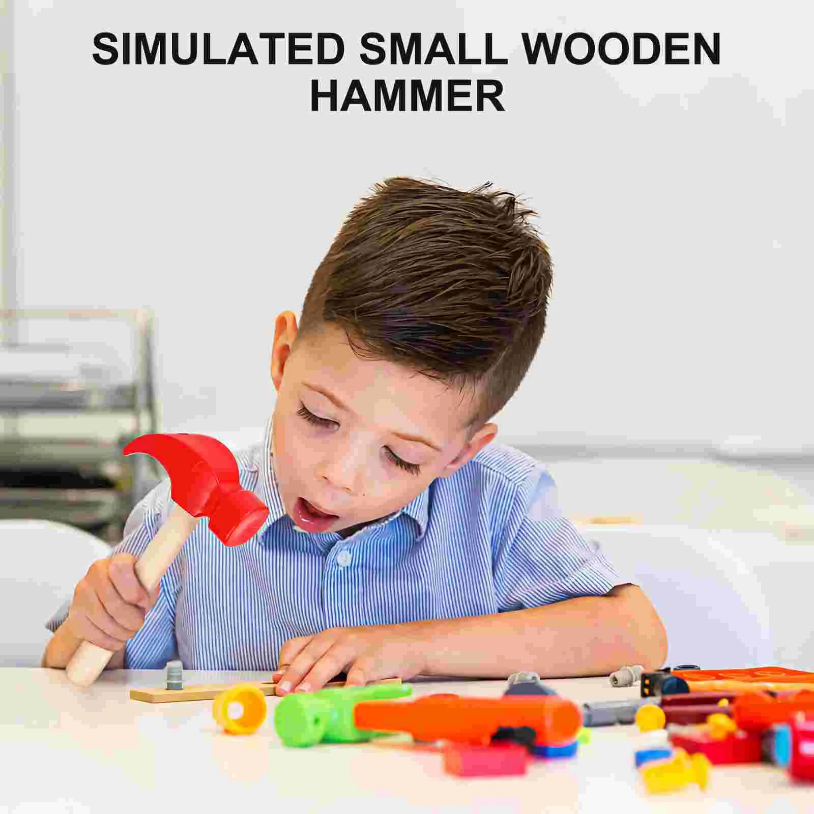 3 Pcs Wood Hammer Toy Wooden Educational Kids Pretend Play Child Children's Toys