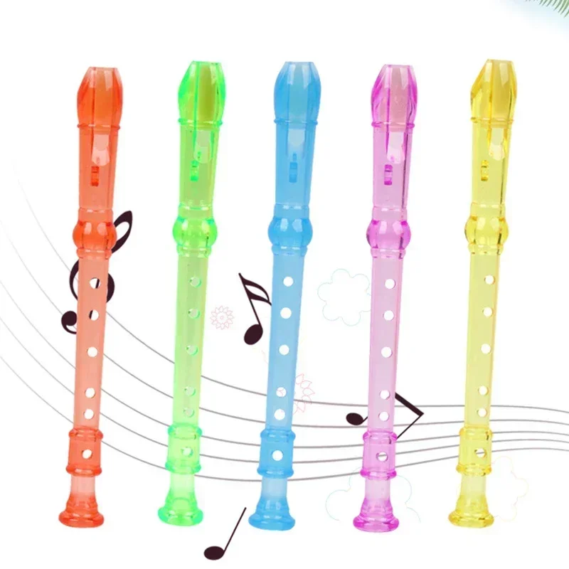 1PC Plastic Six-hole Musical Instrument Colorful Plastic Flute Educational Carnival Prizes Kids Music Educational Toy Gift