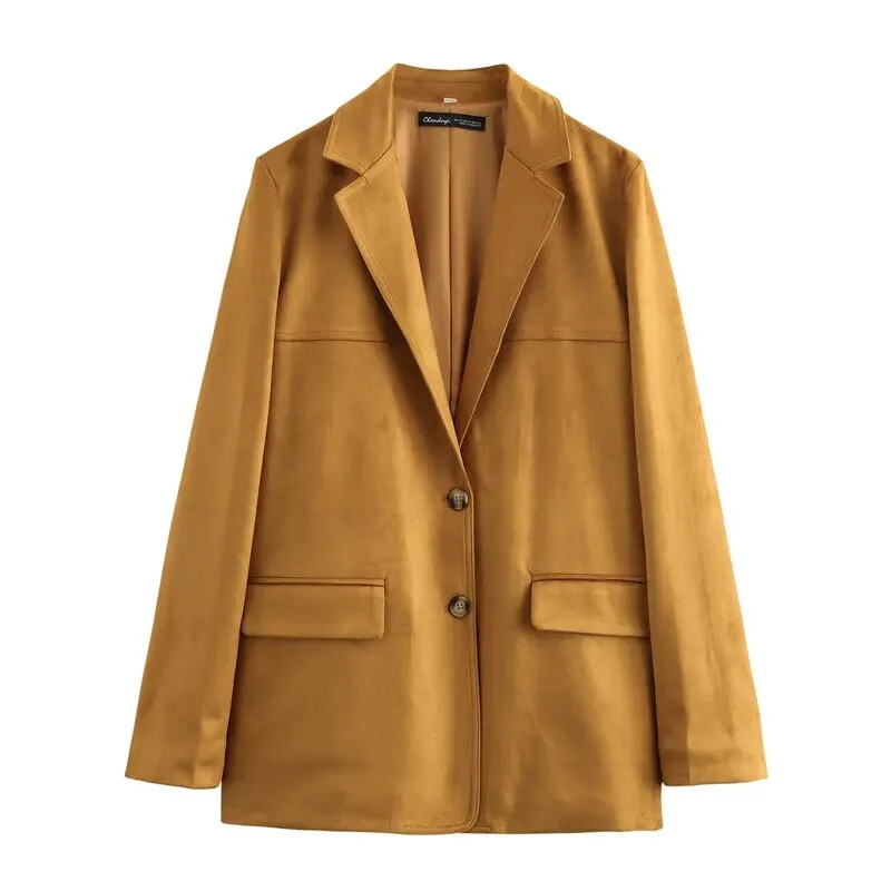 

Ele Velvet Texture Suit Jaet for Women Fall Winter New Arrival Commute Friendly Versatile Sle Long Sve Regular Length