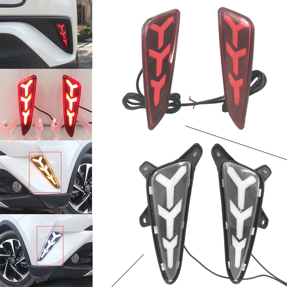 4Pcs LED Daytime Running Lights For Toyota C-HR CHR 2018 Turn Signal+Rear Bumper Light