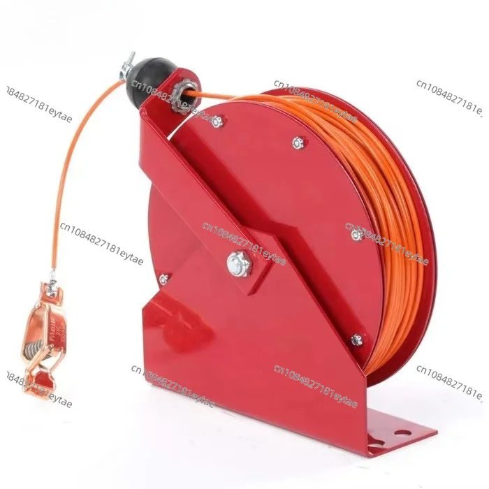 50ft 100ft Discharge Static Electricity Earthing Wire Reel Retractable Grounding Cable Reel for Heavy Duty