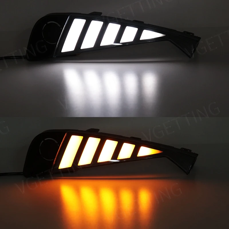 Led Daytime Running Light Fog Lamp For Toyota C-HR 2020 2021 DRL Front Bumper Auto Driving Daylight Accessories With Turn Signal