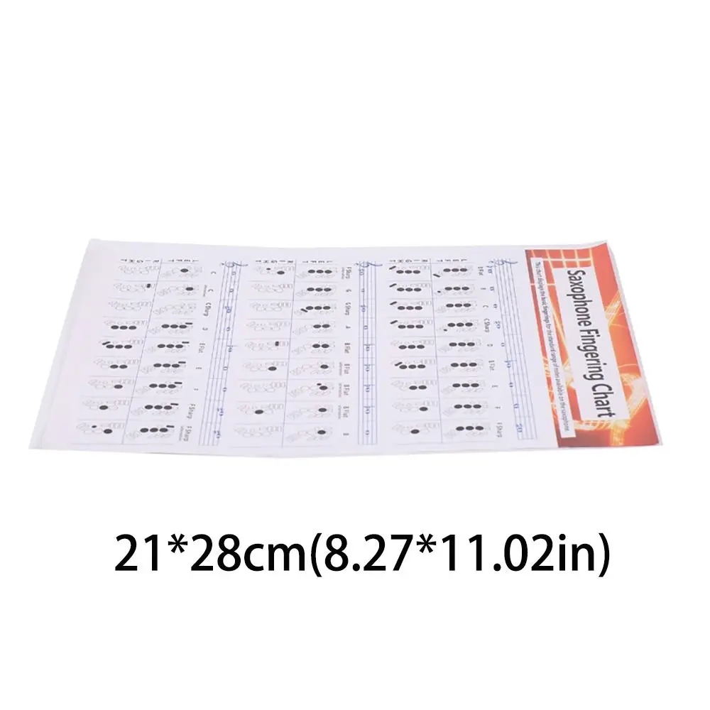 Portable Basics Guide Saxophone Fingering Chart Coated Paper Saxophone Supplies Exercise Comparison Table Sax Beginner Guide