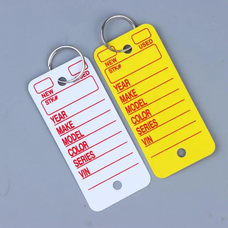 10Pcs Blank DIY Card Shape Key Tags Hand Writable Pet Name Label Car Keychain For Pets Vehicle Identification Markers