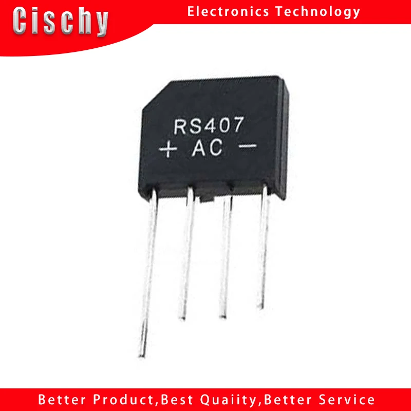 5pcs/lot RS207 RS407 RS507 RS607 RS608 RS807 RS808 DIP-4 Rectifier Flat Bridge Voltage 700V Current 4A  In Stock