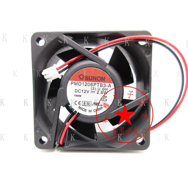 C  FOR  SUNON 6025 6CM 12V 2.6W PMD1206PTB3-A (2).U.F.GN 2-wire cooling fan