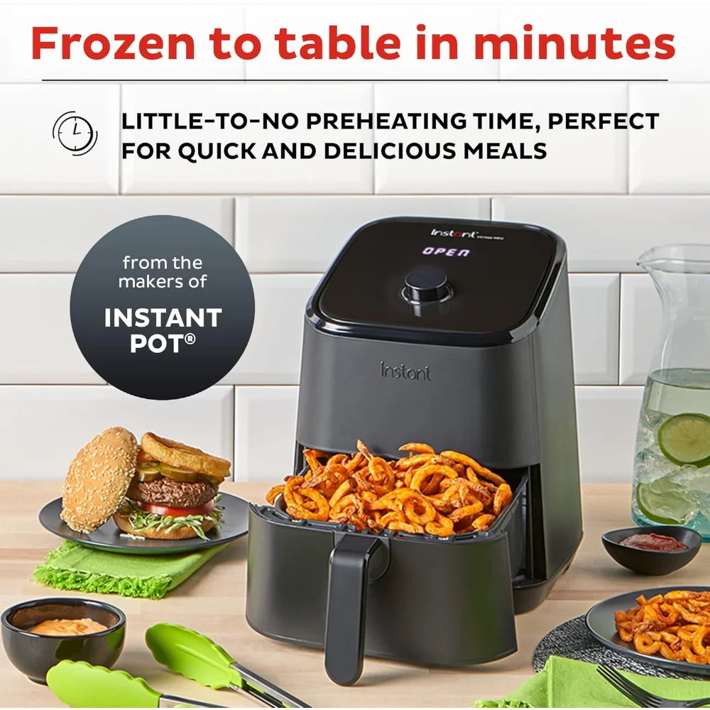 2QT Mini Air Fryer,Small Air fryer that Crisps,Reheats,Bakes,Roasts for Quick Easy Meals, Includes over 100 In-App Recipes