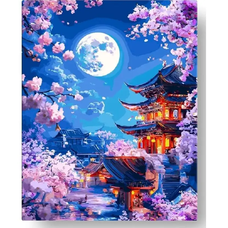 

GATYZTORY Painting By Number Courtyard Landscape Drawing On Canvas HandPainted Art Gift DIY Pictures By Number Kits Home Decor