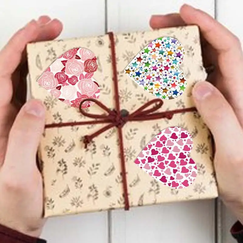 สติกเกอร์รูปหัวใจแบบม้วนอเนกประสงค์สติกเกอร์รูปหัวใจ500ชิ้นสติกเกอร์ติดฉลากรูปหัวใจนวัตกรรมสติกเกอร์รูปหัวใจ