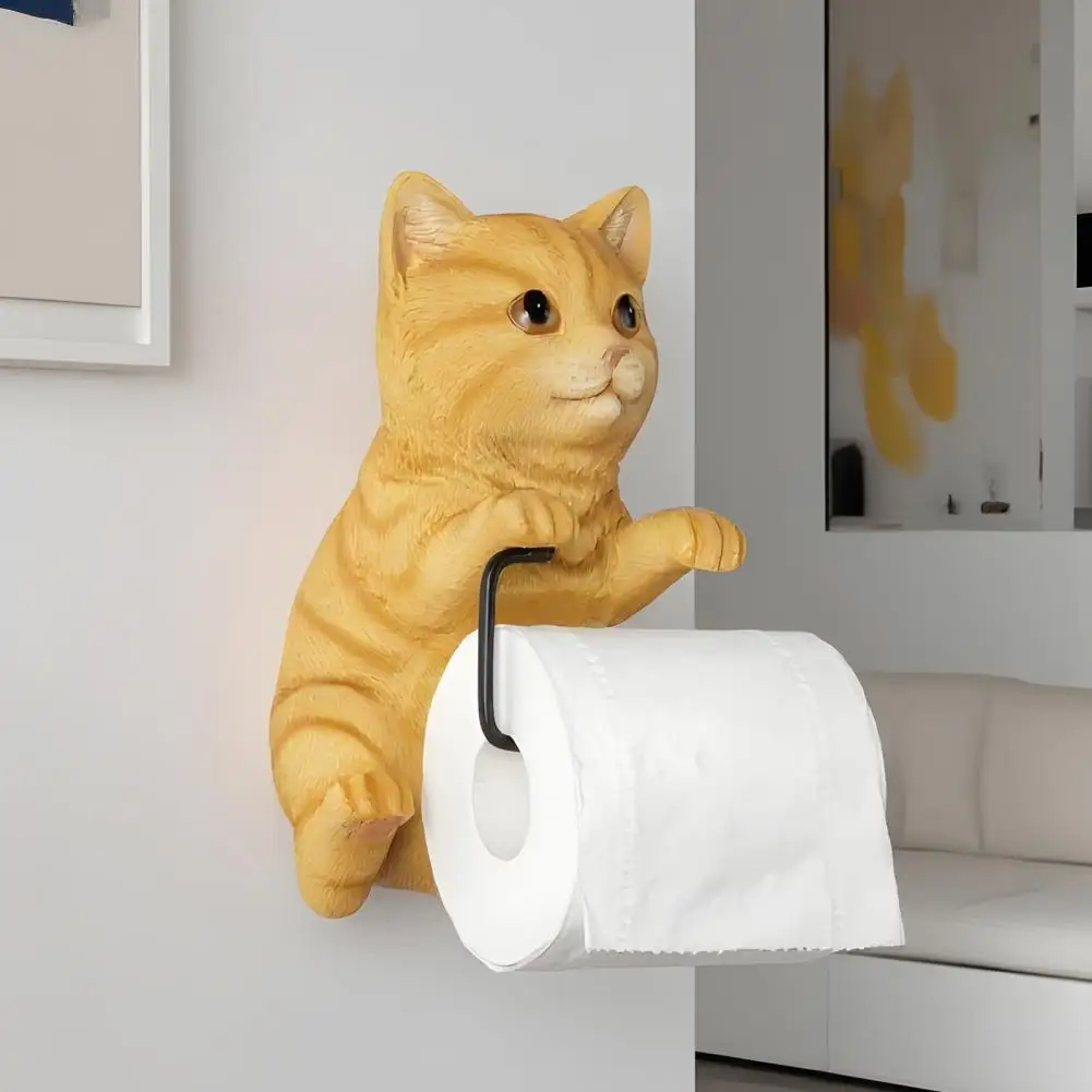 

Держатель для туалетной бумаги для кошек, 3d держатель для салфеток для кошек, 3d держатель для туалетной бумаги в форме кошки, настенный держатель для туалетной бумаги для ванной комнаты, кухни, реалистичная салфетка