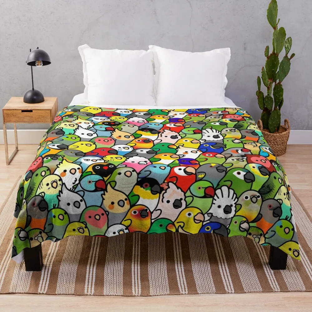 

Everybirdy Pattern 2023 Throw Blanket Luxury St blankets and throws Furry Tourist Blankets