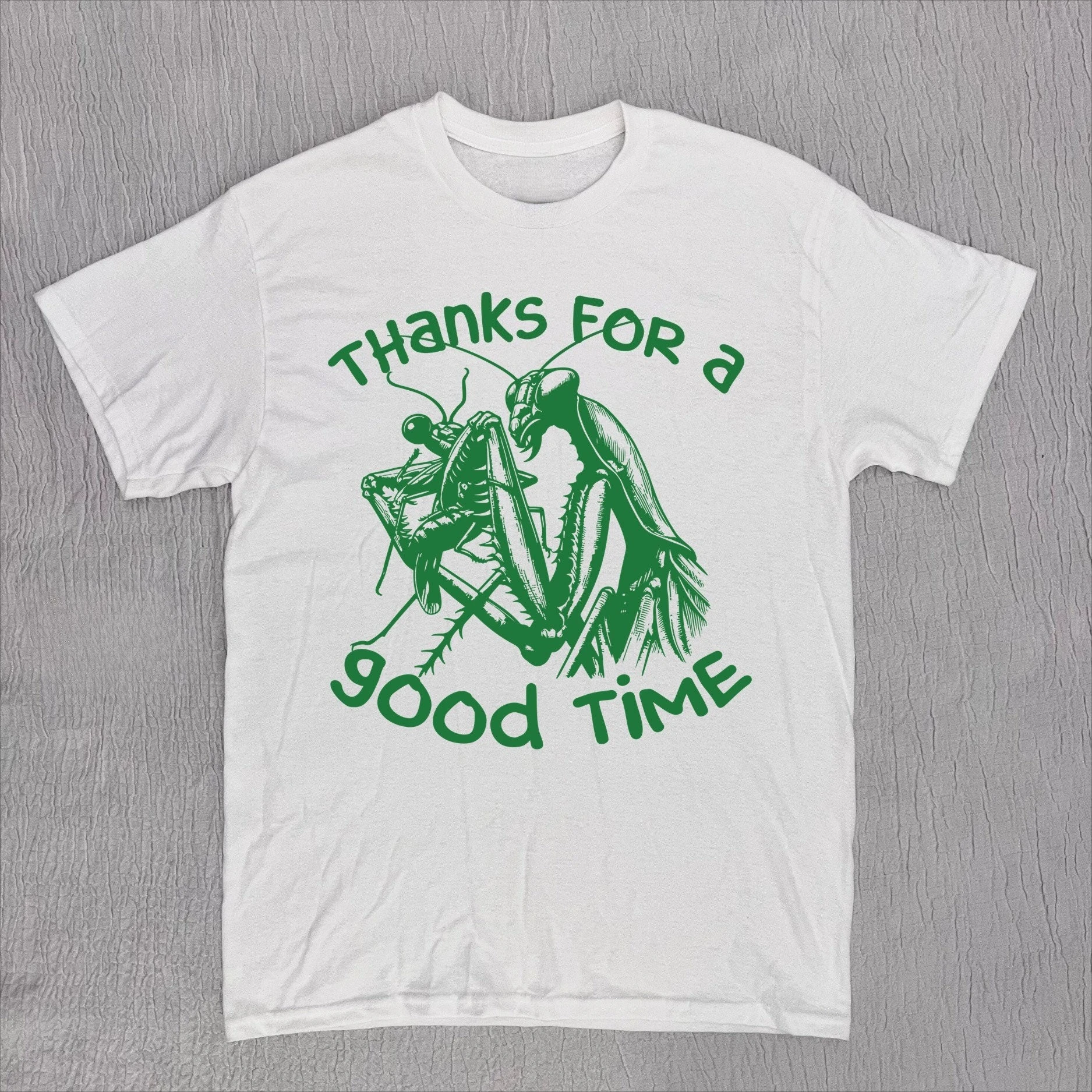 

Funny Mantis Vintage T-Shirt Unisex Cotton Short Sleeve High Street Streetwear Oversized Loose Casual Short Sleeve